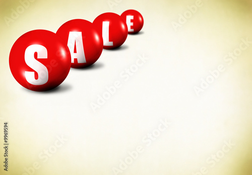 red sale word made of spheres on old fashioned background photo