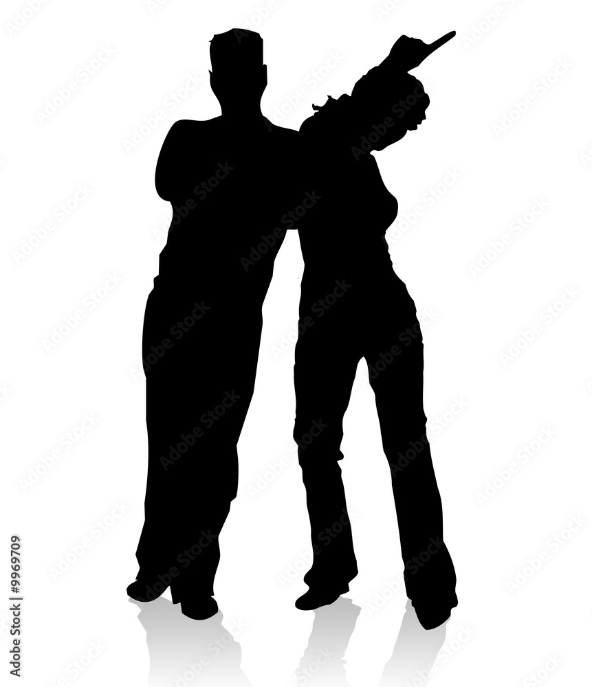 Male and female silhouettes
