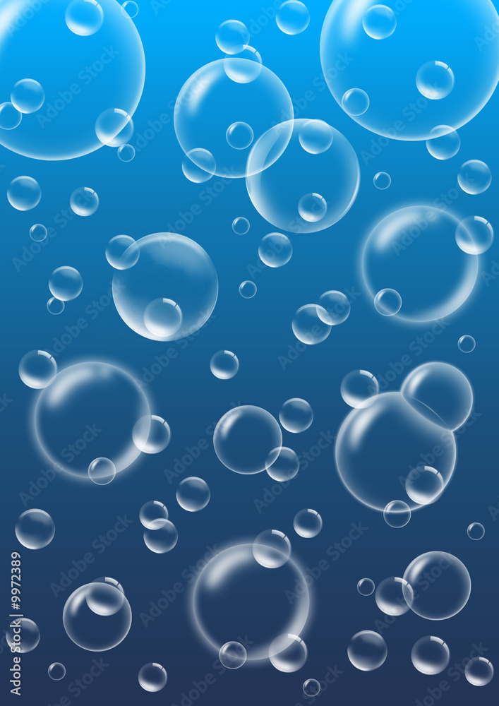 Abstract background with bubbles. Blue color.