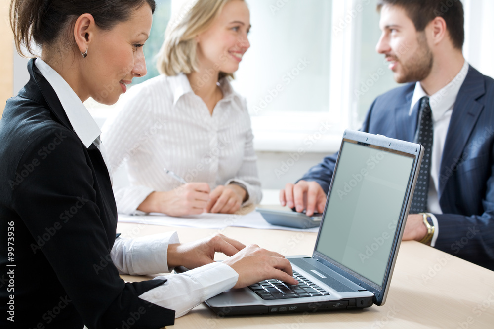 Image of business people working in the office Image of business people working in the office