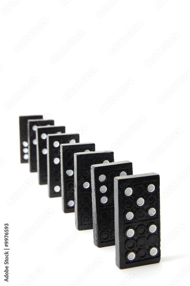 chain of dominoes isolated on a white background chain of dominoes isolated on a white background