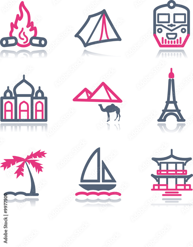 Color contour web icons, set 22 Color contour web icons, set 22