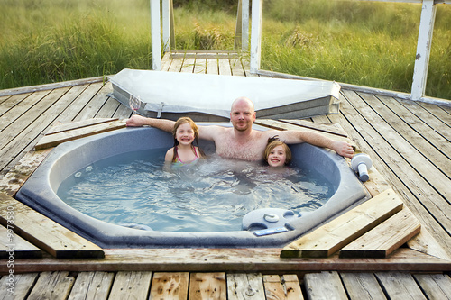 Dad in the hot tub