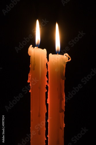 two candles in the dark