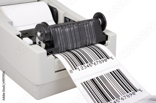 barcode label printer, isolated on white