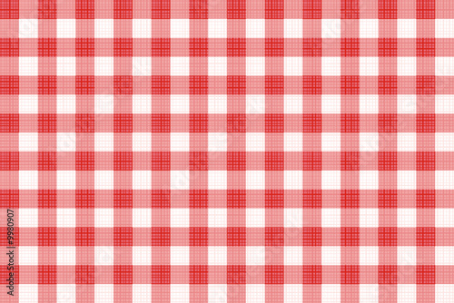 Popular red gingham seamless repeat pattern with fabric texture