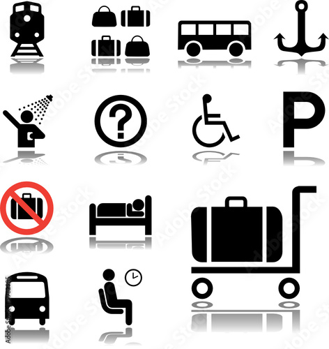 Set icons. Transport icons