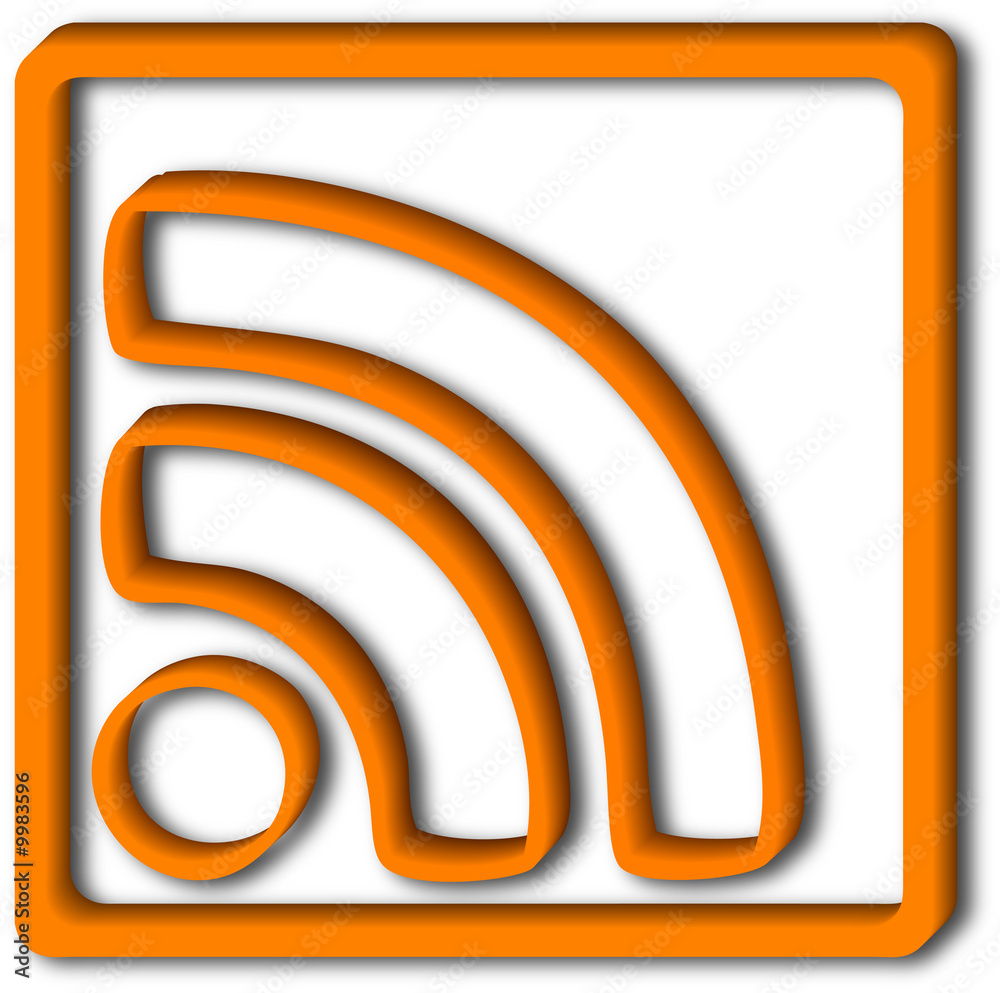 3D RSS icon with shadow 3D RSS icon with shadow