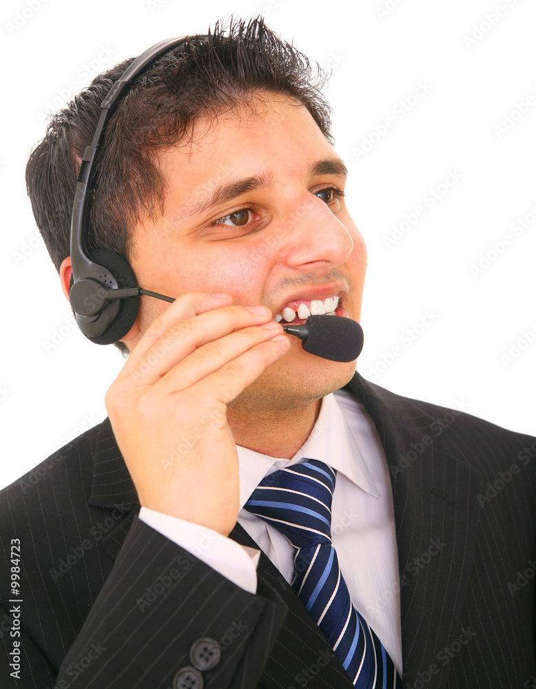 customer representativenon headphone. isolated customer representativenon headphone. isolated