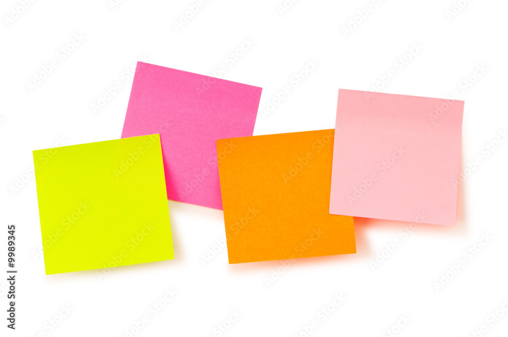 Reminder notes with paperclips isolated on the white Reminder notes with paperclips isolated on the white
