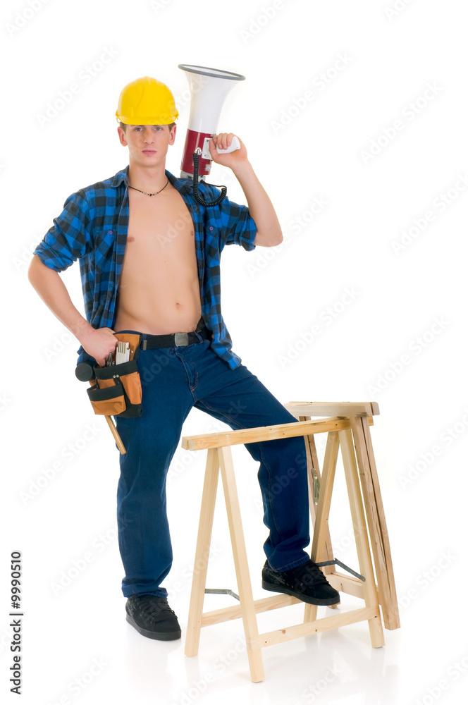 Young handsome male construction worker Young handsome male construction worker