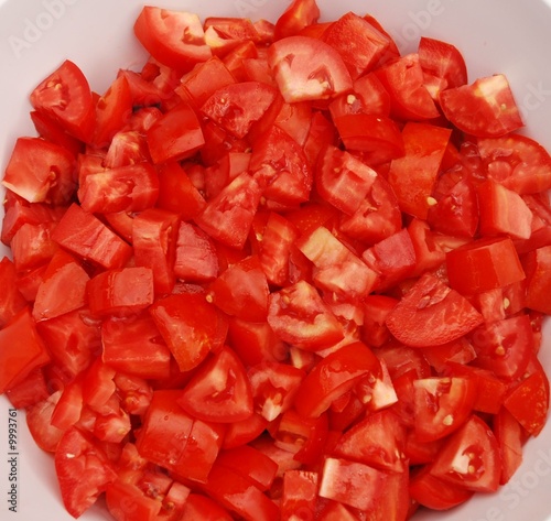 Bowl of Chopped Tomatoes