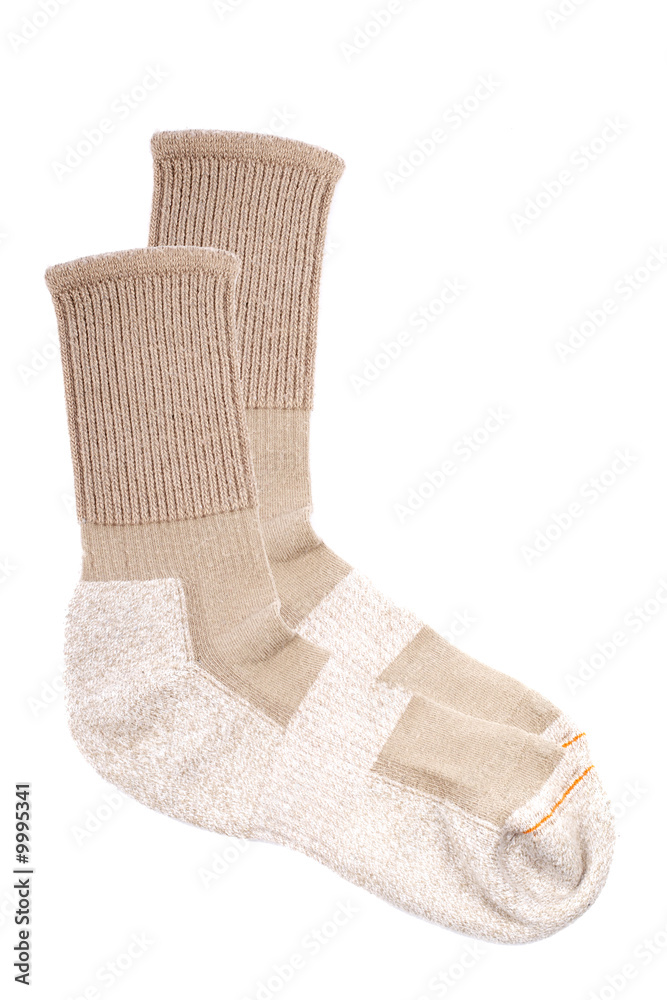 Pair of colorful socks, isolated on white background Pair of colorful socks, isolated on white background