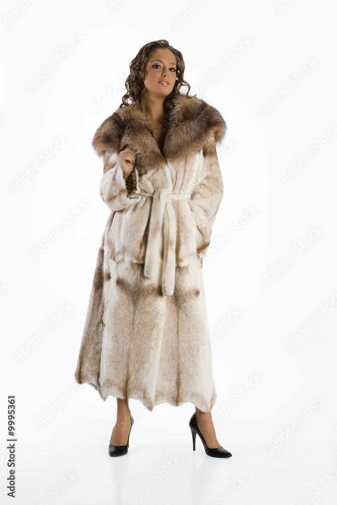 Young attractive woman in fur coat Young attractive woman in fur coat
