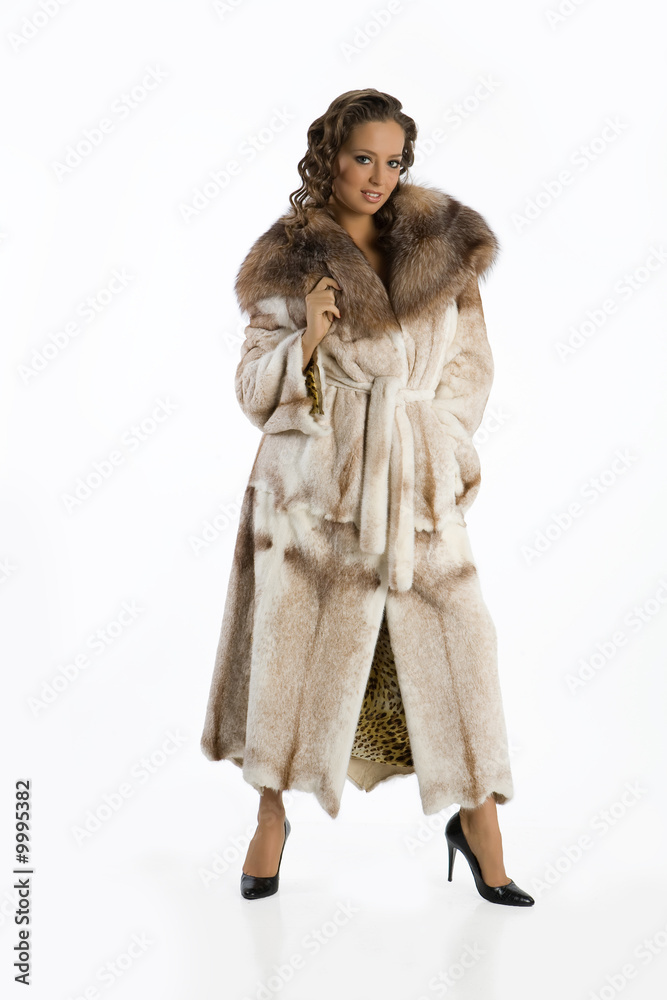 Young attractive woman in fur coat Young attractive woman in fur coat