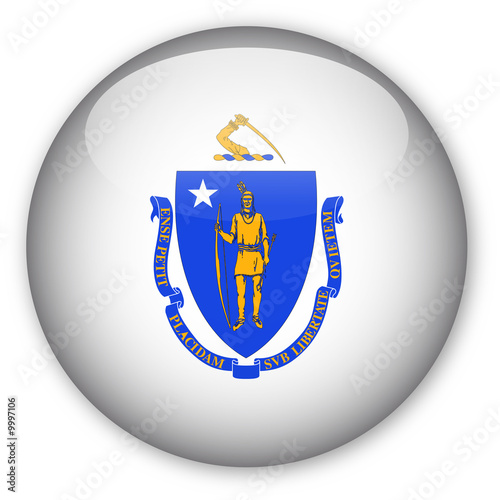 Massachusetts State Flag Button photo