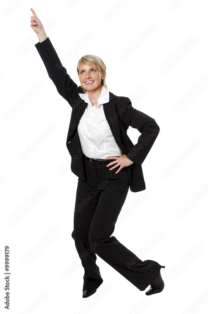 young happy blond business woman, isolated on white young happy blond business woman, isolated on white
