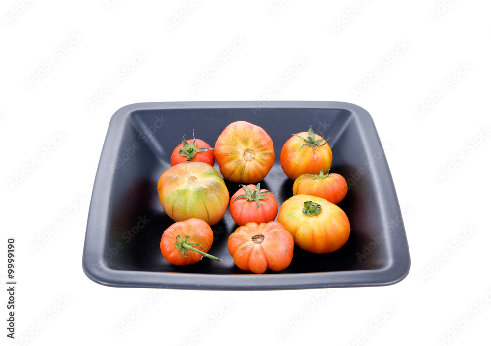 hidrógeno Si estanque Plato aislado sobre fondo blanco de tomates Raf foto de Stock | Adobe Stock