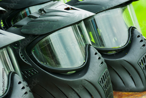 still life shoot of paitball mask protection
