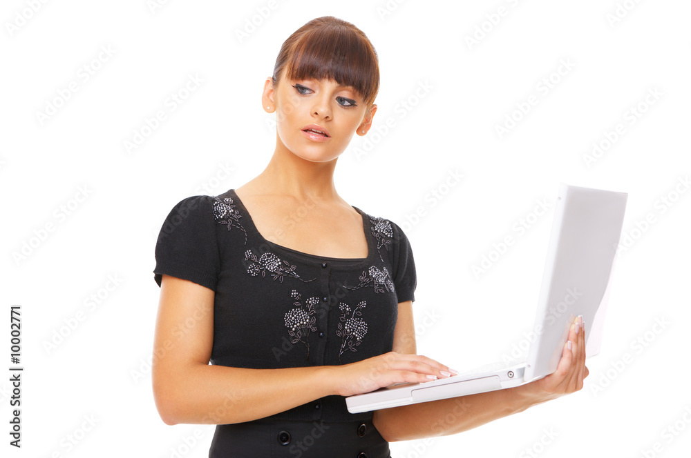Portrait of beautiful business woman with laptop Portrait of beautiful business woman with laptop