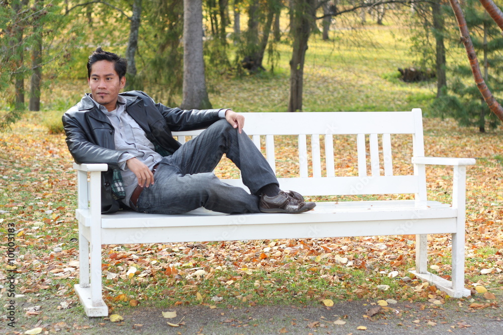 Fototapeta premium Man posing in the park
