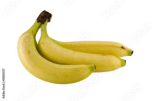 horizontal bananas isolated on white background