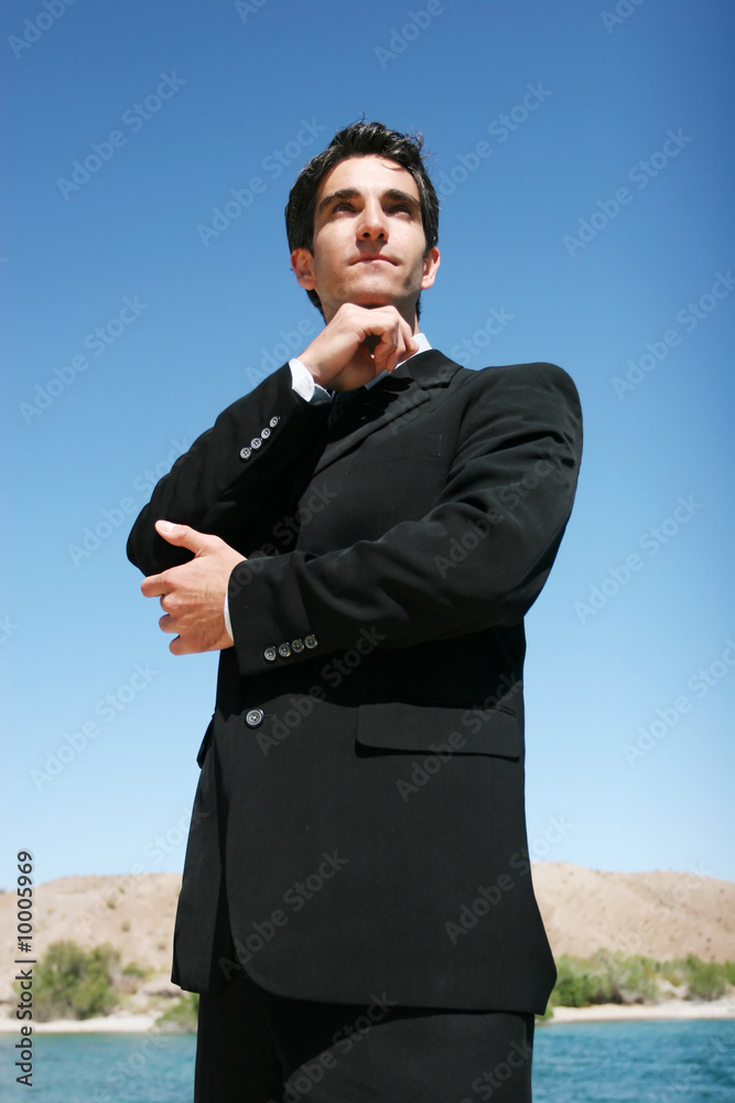 Successful businessman showing confidence Successful businessman showing confidence