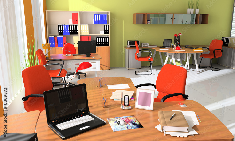 Naklejka premium Modern interior with furniture for office
