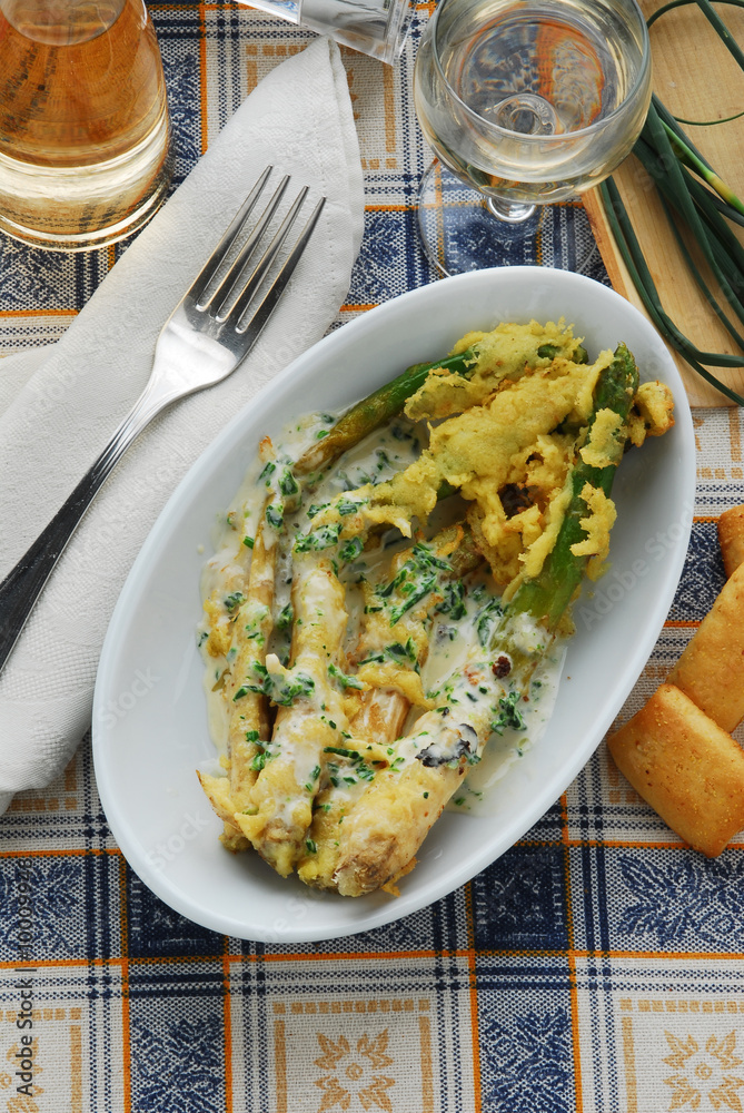 Frittura di asparagi all erba cipollina - Contorni Trentino A A Frittura di asparagi all erba cipollina - Contorni Trentino A A
