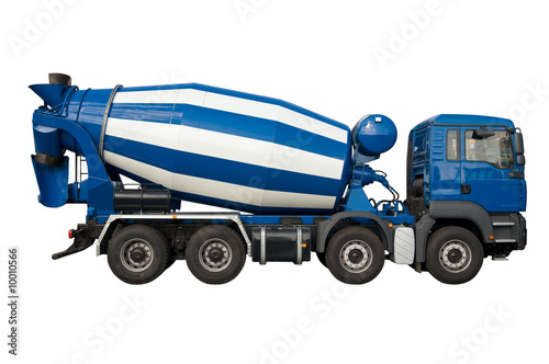 Mixer lorry isolated on white