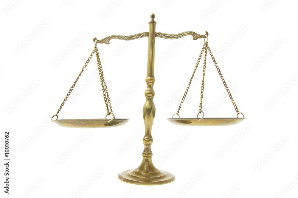 Brass Scale on Isolated White Background Brass Scale on Isolated White Background