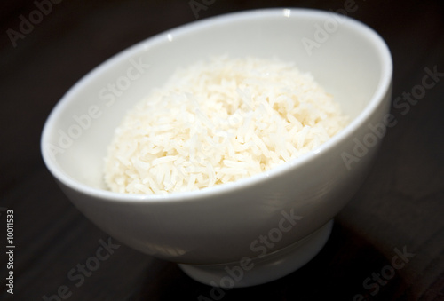 Basmati rice in a white rice bowl