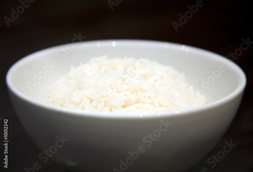 Basmati rice in a white rice bowl
