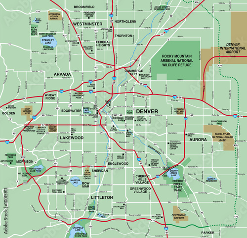 Denver, CO Metropolitan Area Map photo