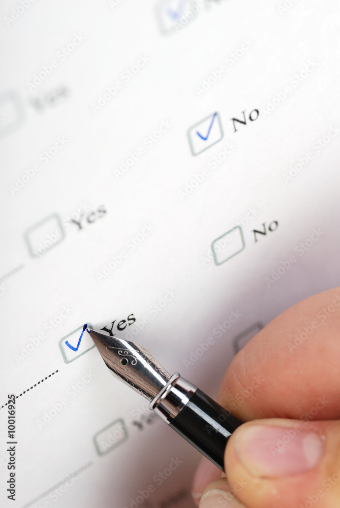 The questionnaire. The form for filling The questionnaire. The form for filling