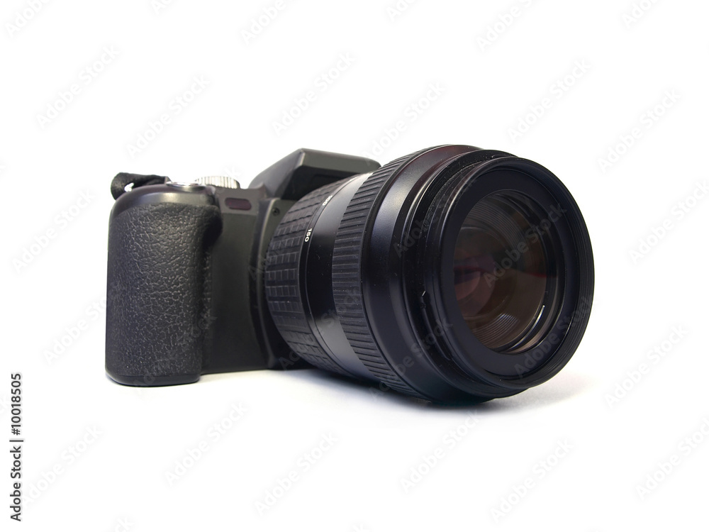 Digital SLR camera isolated on white background