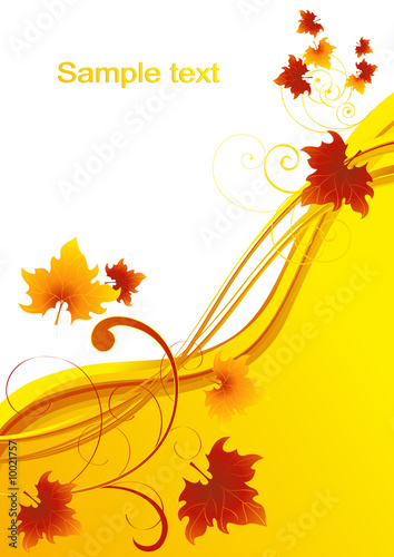 Autumnal leaf background, vector illustration