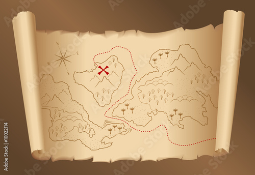 old vector treasure map