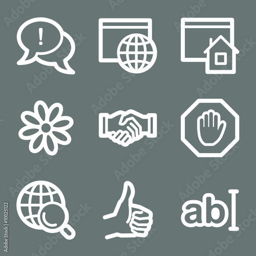 White internet communication web icons V2
