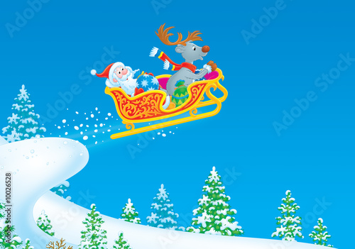 Santa Claus and Reindeer fl...