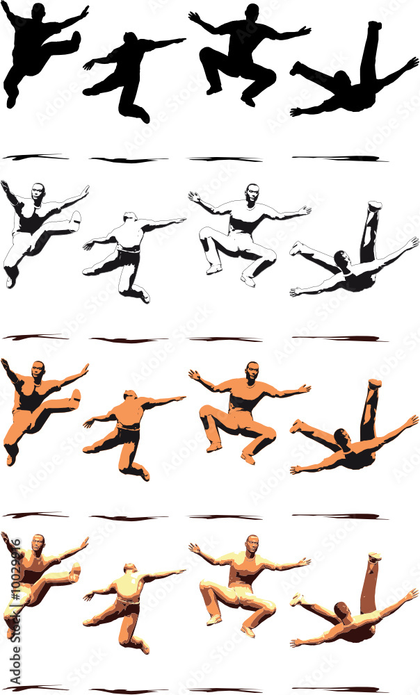 Dancer Jump silhouette various poses - VECTOR Dancer Jump silhouette various poses - VECTOR