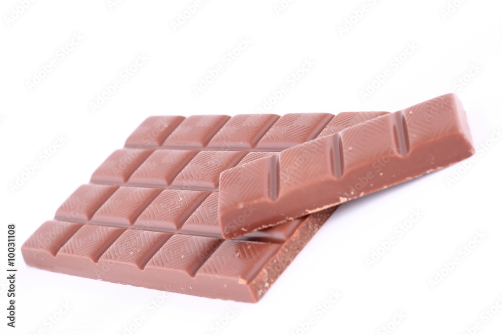 chocolate bar, cocoa, isolated over white background