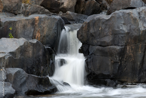 Long exposure motion blurred waterfall in western Wisconsin