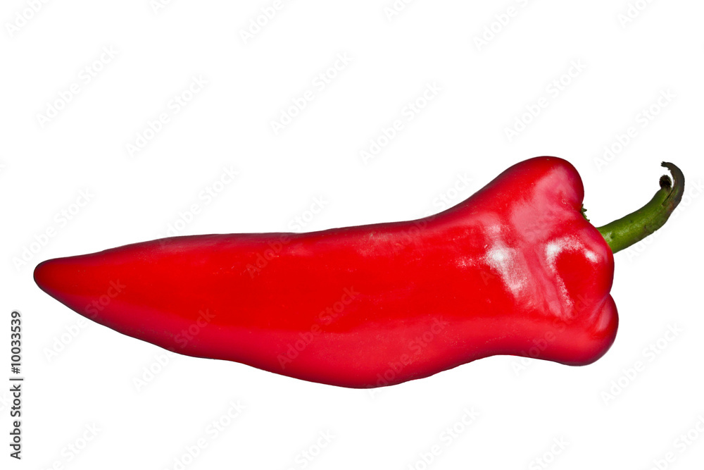 Red organic paprika isolated on white Red organic paprika isolated on white