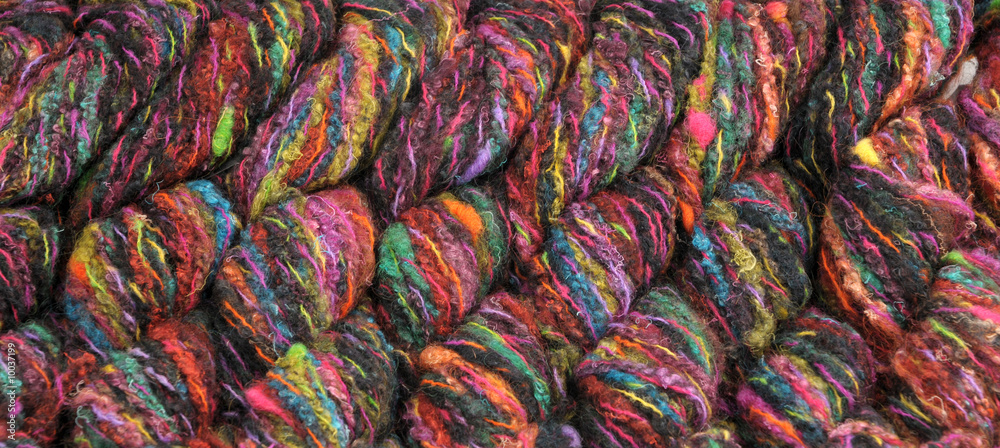 Pattern of a colorful knitting yarn