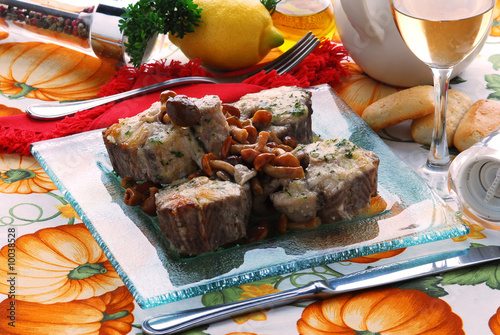 Palombo con i funghi - Secondo di pesce - Ricetta Toscana photo