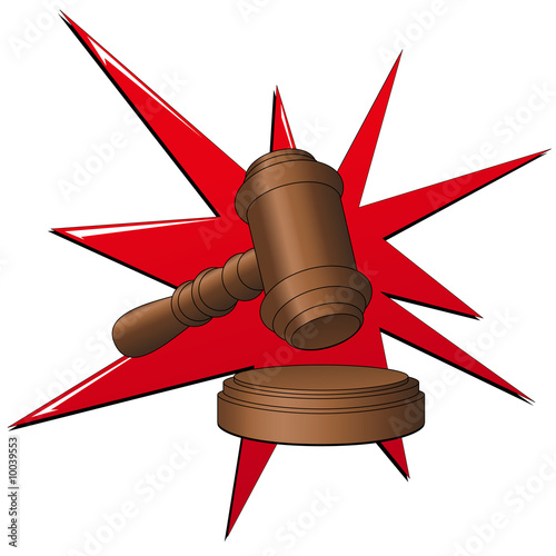 Auction mallet, vector illustration