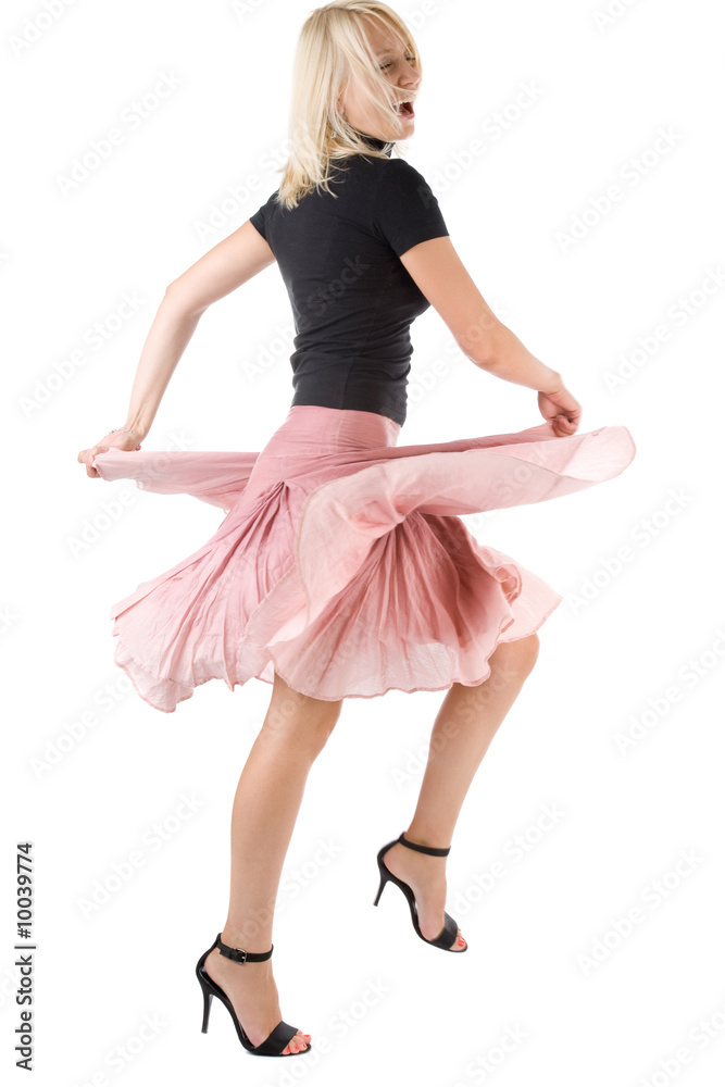 Naklejka premium Dancing woman isolated on the white