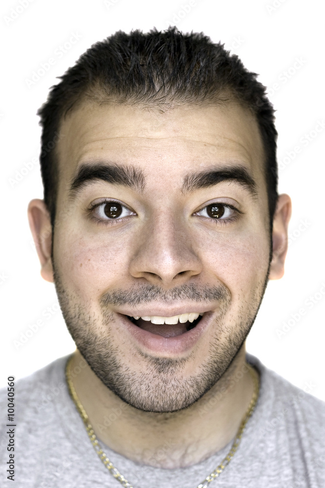 Obraz premium A headshot of a young man that is amazed or thrilled