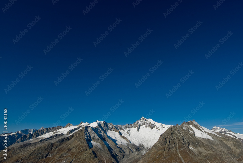 sky above aletschorn, view from eggishorn